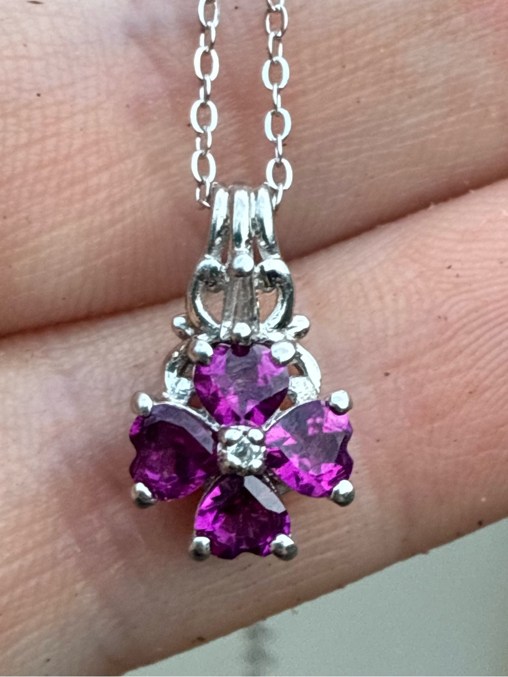1.46ctw genuine grape garnet/ topaz necklace solid sterling new